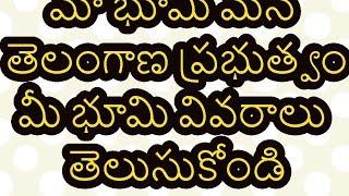 మా భూమి మన తెలంగాణ ప్రభుత్వం - వ్యవసాయ భూమి వివరాలు తెలుసుకోవడం ఎలాగ ?