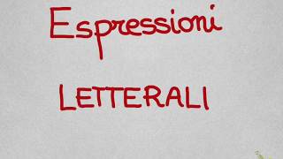 espressioni letterali