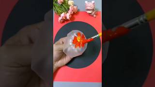 How to make flowers painting with plastic bag | Creative painting ideas #shorts #creative