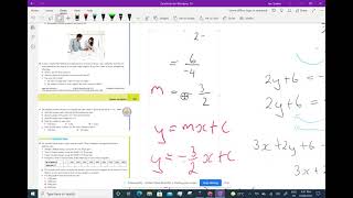 Year 10 5.2 Cambridge Ex 6J Q7 equations of lines between two points