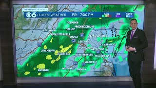 Hour-by-hour look at rain tracking into Virginia Thursday into Friday