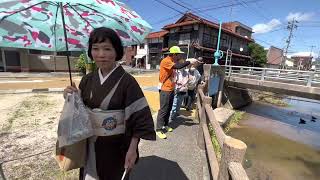 鳥取県倉吉市散策。「男はつらいよ」のロケ地。寅さんと後藤久美子さんが再会するシーンを再現。趣ある街、倉吉。