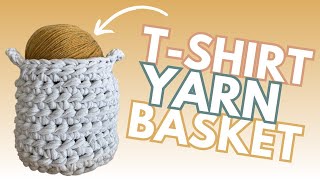 Chunky crochet basket for beginners, Crochet basket with T-shirt yarn in under an hour 🙌🏻👚🧶