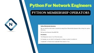 Python for Network Engineer | Python Membership Operators | Video 13