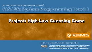 Python 05E - High Low Game