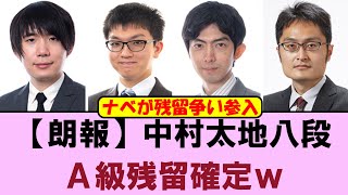 【Ａ級順位戦８回戦】中村太地八段残留確定！　稲葉陽八段がＢ1へ降級確定・・・　挑戦と残留は一番長い日に持ち越し【将棋ファン反応集】2025年1月26日