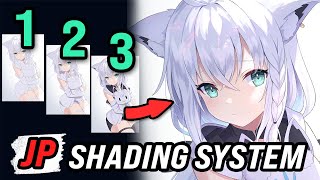 How to Shade Like Japanese Artists - The 1/2/3 Shadow system【TUTORIAL】
