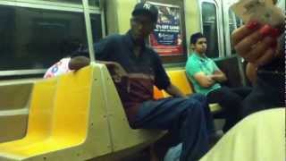 Funny crazy man on NYC Subway
