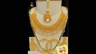 Gold necklace set #goldjewellery #trending
