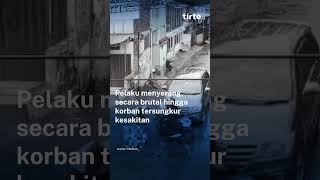 Aksi Pembacokan Secara Brutal OTK Terhadap Pak Ogah di Bandung Terekam CCTV