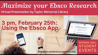 EBSCO RESEARCH | Using the EBSCO App