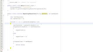 Java Validation: Validating a Password Part 5 (Checking For Repeating Characters)