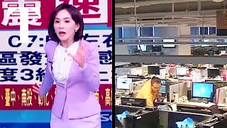 Moment Taiwan earthquake rocks live TV show with violent tremor