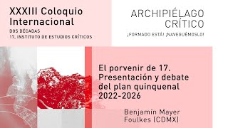 17 en perspectiva. Presentación y debate del Plan Quinquenal de 17: 2022-2026