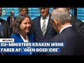 Zien: eerste optreden minister Faber bij EU