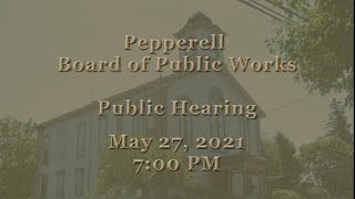 Board of Public Works - PFAS Forum May 27, 2021