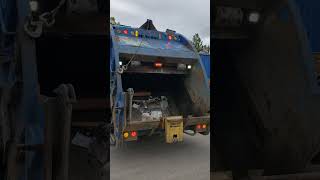 Ex Allied Waste Services Mack LEU Mcneilus rear loader garbage truck in action.