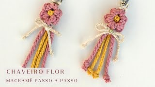 Chaveiro em Macramê passo a passo | macrame Keychain | @febarreirosmacrame