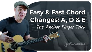 A, D, and E - Easy Chord Changes Using Anchor Fingers