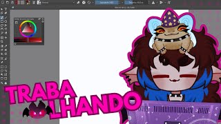 TRABALHANDO! FAZENDO EMOTES DA BELBEL!🐇🦇 (VTUBER~)