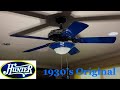 52” Hunter 1930’s Original ceiling fan (Cobalt Blue) (IPhone 15 Plus Remake)