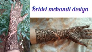 Bridel Mehandi design ll മൈലാഞ്ചി ll henna design tutorial ll mehandi design 8