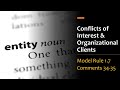 Organizational Clients and Conflicts of Interest - Model Rule 1.7