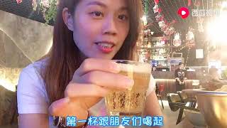 3单身美女广州音乐餐厅喝酒，啤酒杯喝不爽，瓶吹嗨到爆