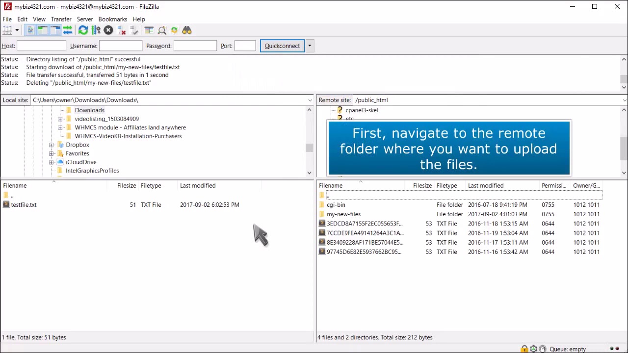 FTP: How To Upload Files Using FileZilla - YouTube