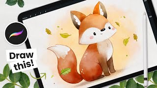 How To Draw A Watercolor Fox • Procreate Tutorial
