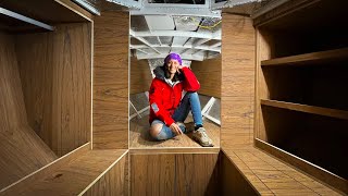 Forward cabin and V-Berth BUILD  ⛵️  Ep38 – Wood work interior design – Boat interior restoration