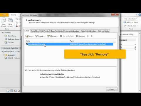 How to delete an email account in Outlook 2010 How to delete an email account in Outlook 2010