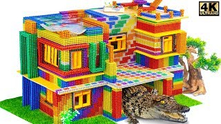 Build Most Beautiful Mansion House For Crocodile From Magnetic Balls (Satisfying)| Magnet Satisfying