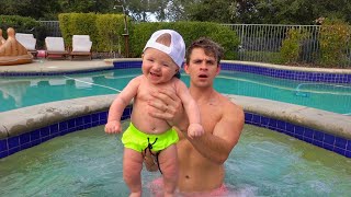 6 Month Old Baby Zealands First Time Swimming!!! *INCREDIBLE*