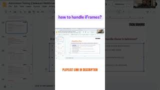 How to handle iFrames? || Top Selenium WebDriver Interview Question Answered in 60 Seconds! 💻