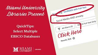 QuickTips: How to Select Multiple EBSCO Databases