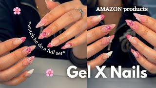 watch me do a ✨full gel x set ✨ | Amazon Products + step-by-step tutorial