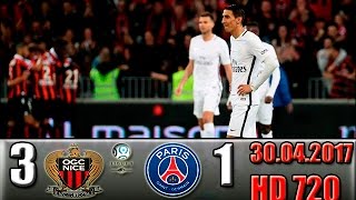 FRANCE: Ligue 1 Nice 3 - 1 Paris SG  All Goals and Highlights !!! Round 35)  30.04.2017