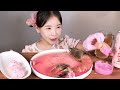 핑크 특집💗 핑크로 물든 새우장 킹타이거새우장 관자장 먹방 pink marinated seafood eating show mukbang korean food