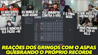 REAÇÃO DOS GRINGOS COM O ASPAS QUEBRANDO O PRÓPRIO RECORDE DE ABATES EM UM JOGO E FICANDO + 46