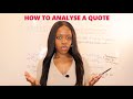 How To Analyse Any Quote In Your English Essay