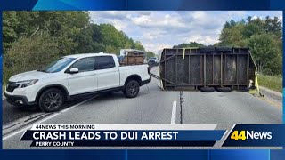 Crash that blocked interstate in Perry County leads to felony DUI arrest