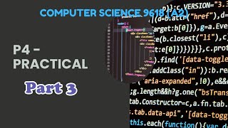 P4 - PRACTICAL - Introduction to Python (Part 4) - Computer Science 9618 (A2 Level)