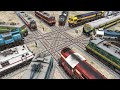 Twelve Trains Crossing Each other at Diamond Crossing | BeamNG.Drive