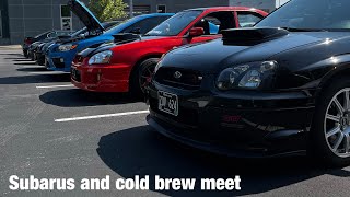 Subaru’s and cold brew car meet