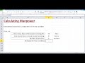 how to calculate manpower required for a project in excel