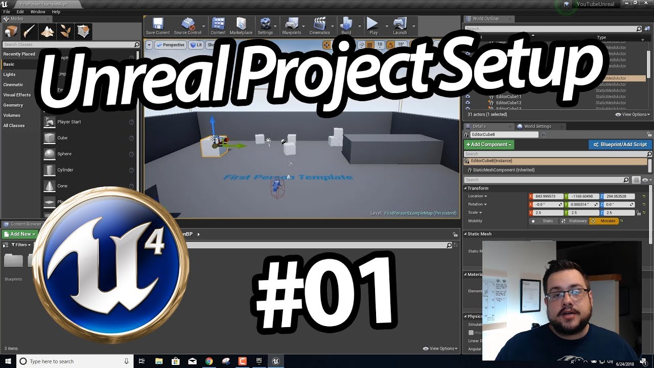 Unreal Engine Tutorial #01 - Setting Up Our Project - YouTube