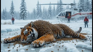 Rescuing an Injured Tiger With a Full Body Covered by Millions of a Honeybees🐝 #wildlife #animals