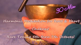 HIGHER OCTAVE (5TH THRU 7TH) ROOT/HEART CHAKRA  MEDITATION ~ 30 MIN~BOWL #S303 ~WWW.TEMPLESOUNDS.NET