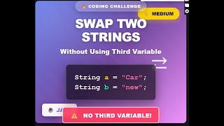 Swap Two Strings Without Using Third Variable in Java | Most Asked Interview Question